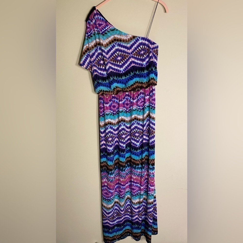 London Times One Sleeve Maxi Dress 10
